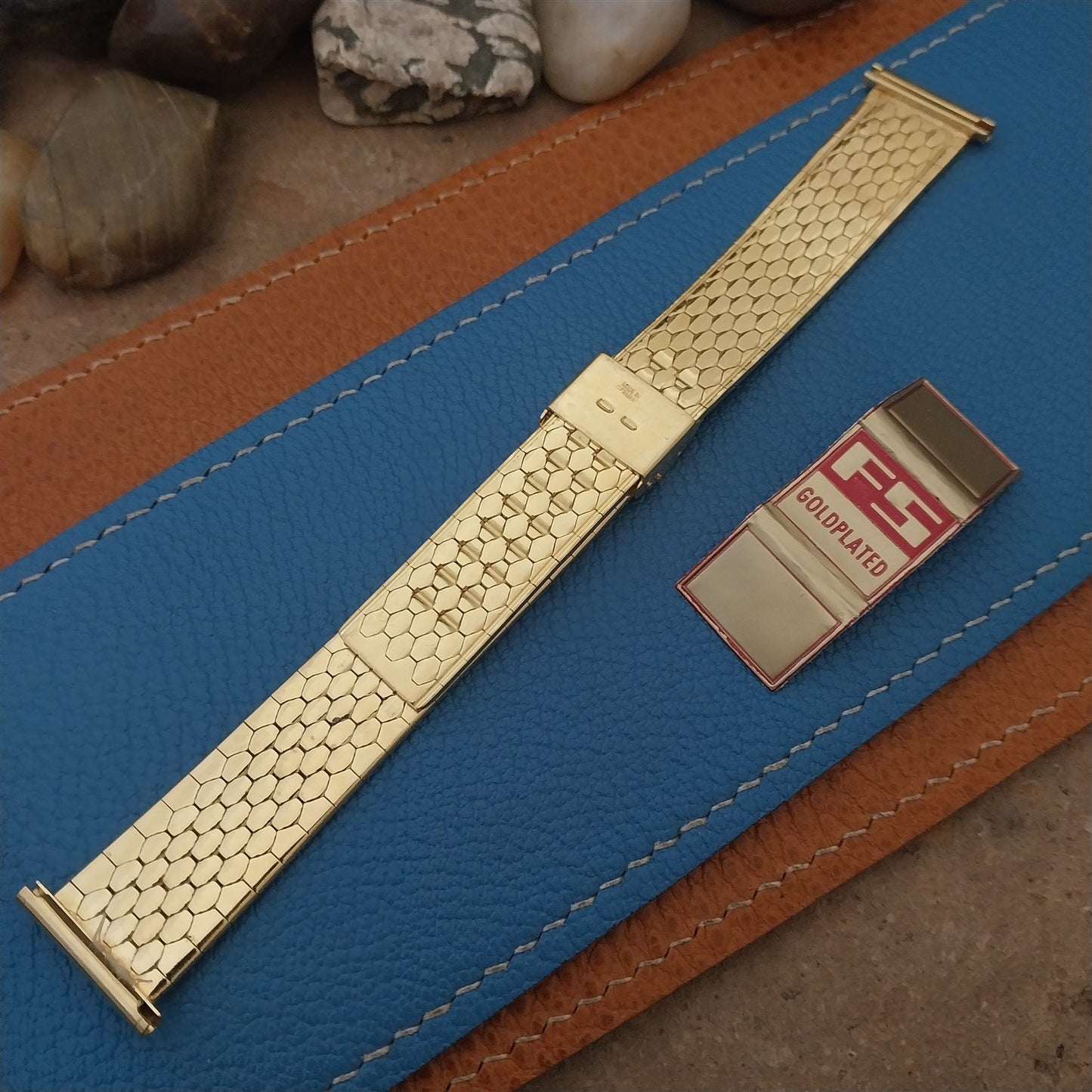 Vintage 20mm 19mm 18mm Gold Plated Unused nos 1970s FS German Watch Band