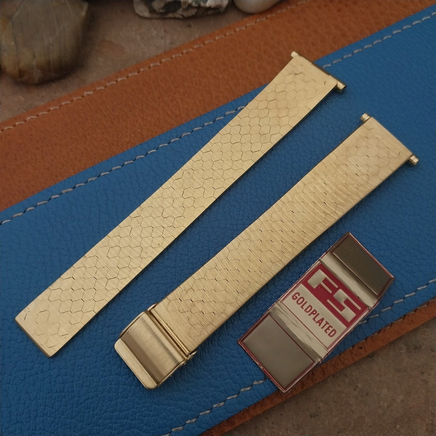 Vintage 20mm 19mm 18mm Gold Plated Unused nos 1970s FS German Watch Band