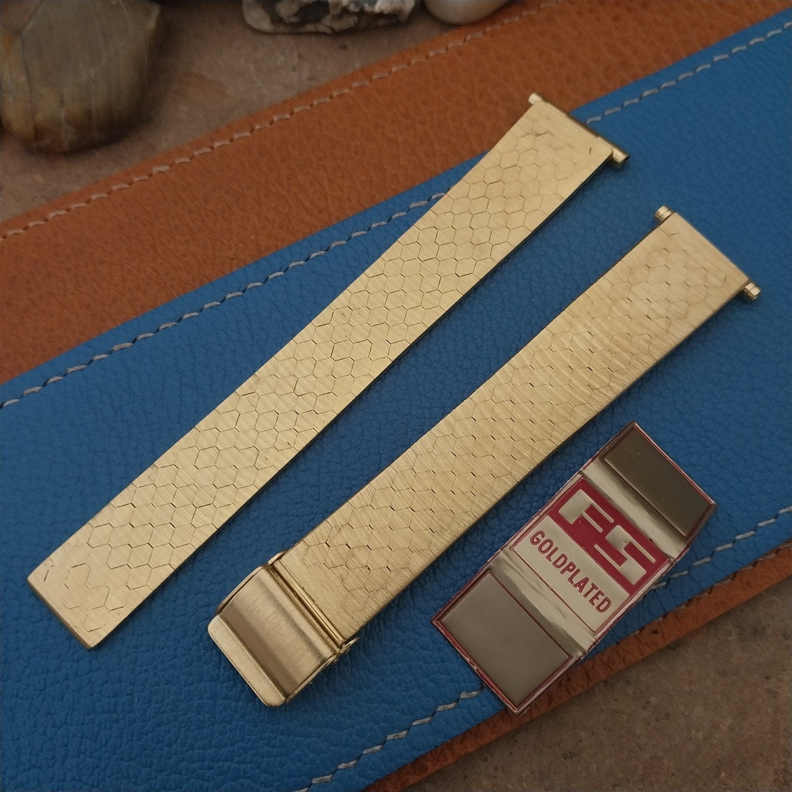 Vintage 20mm 19mm 18mm Gold Plated Unused nos 1970s FS German Watch Band