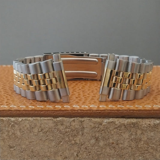 16mm 18mm 19mm 20mm Yellow Gold-Tone & Stainless Steel Jubilee Unused Watch Band