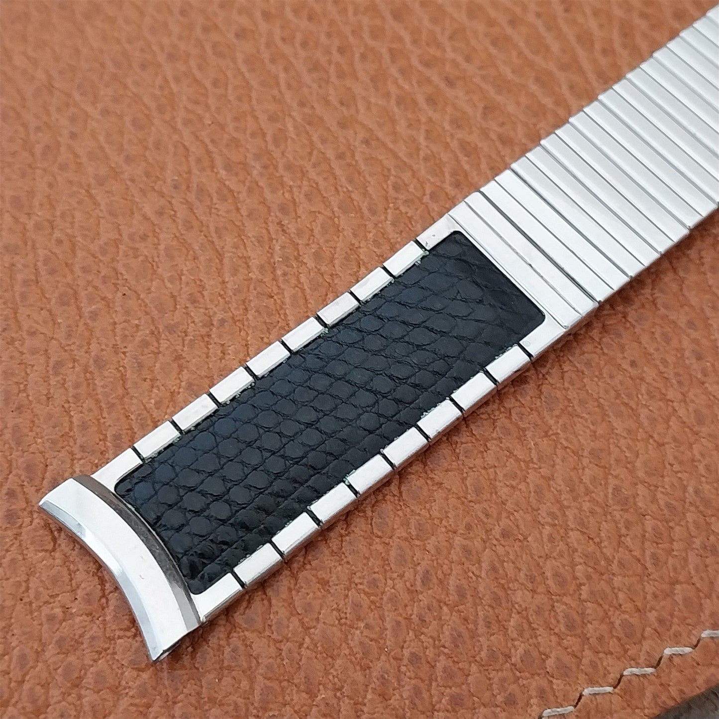 1950s Vintage 17.2mm White Gold-Filled & Lizard Kreisler NOS Unused Watch Band