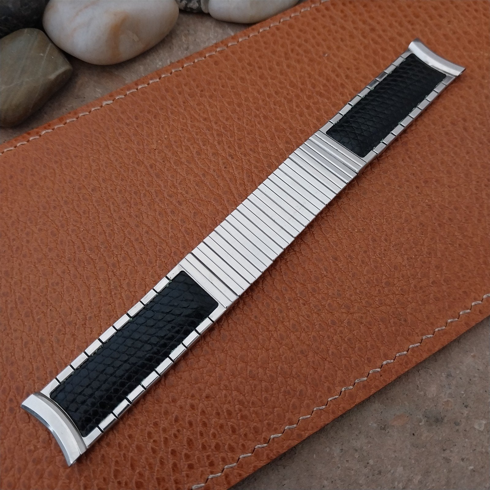 1950s Vintage 17.2mm White Gold-Filled & Lizard Kreisler NOS Unused Watch Band
