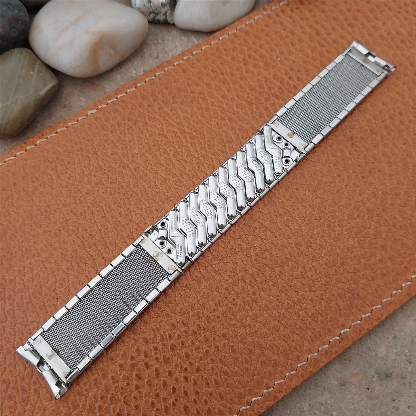 1950s Vintage 17.2mm White Gold-Filled & Lizard Kreisler NOS Unused Watch Band