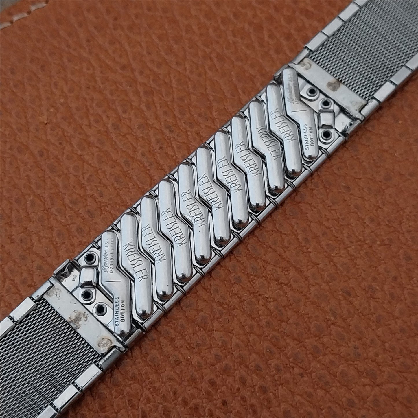 1950s Vintage 17.2mm White Gold-Filled & Lizard Kreisler NOS Unused Watch Band