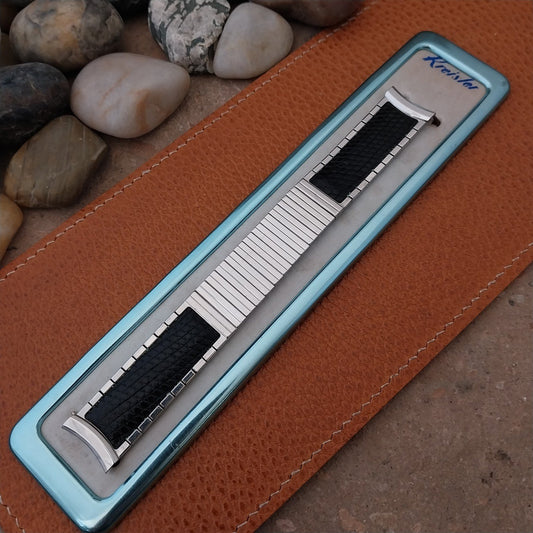 1950s Vintage 17.2mm White Gold-Filled & Lizard Kreisler NOS Unused Watch Band