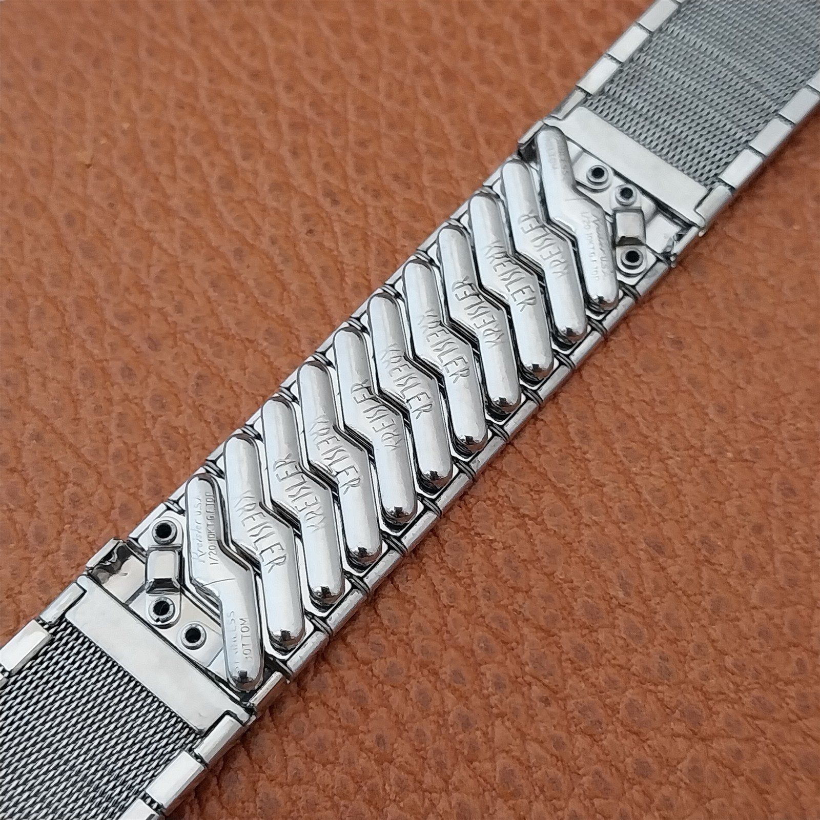 1950s Vintage 19mm 18mm 17mm White Gold-Filled Kreisler Golden Duet Watch Band