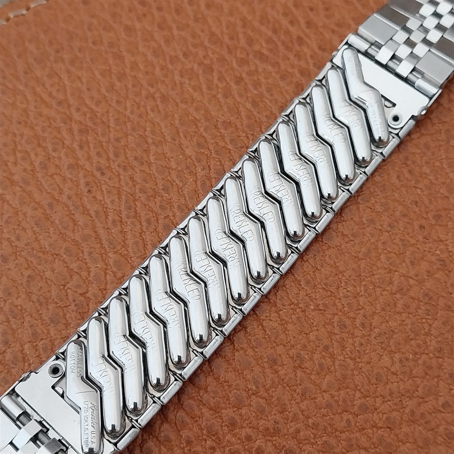 Vintage 19mm 18mm 17mm Kreisler White Gold-Fill Classic 1950s Unused Watch Band