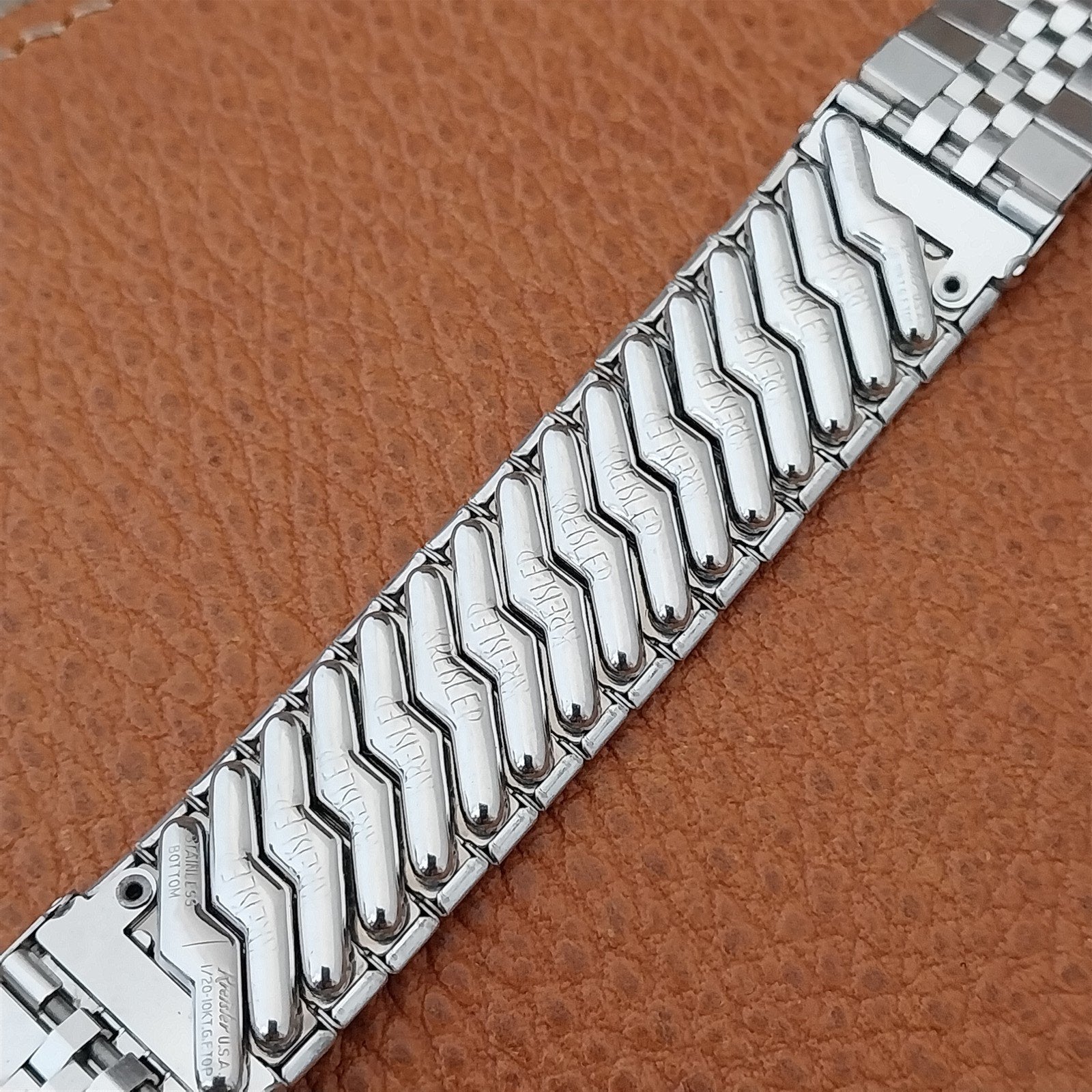 Vintage 19mm 18mm 17mm Kreisler White Gold-Fill Classic 1950s Unused Watch Band