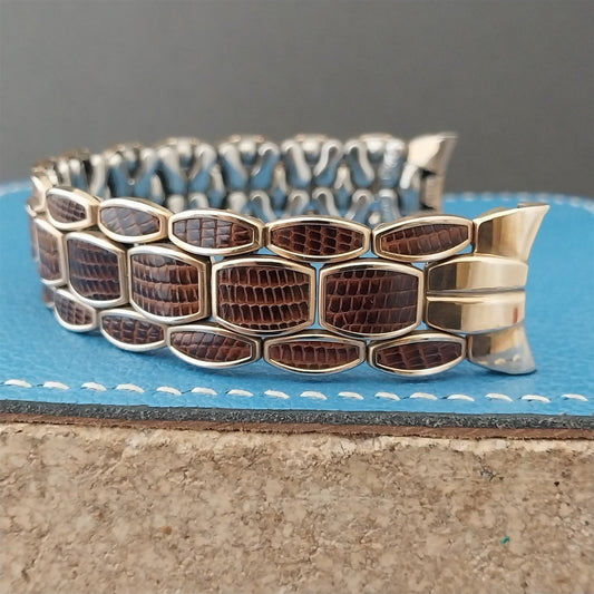 Vintage Apex 12kt Gold-Fill & Brown Lizard 1950s Unused Watch Band