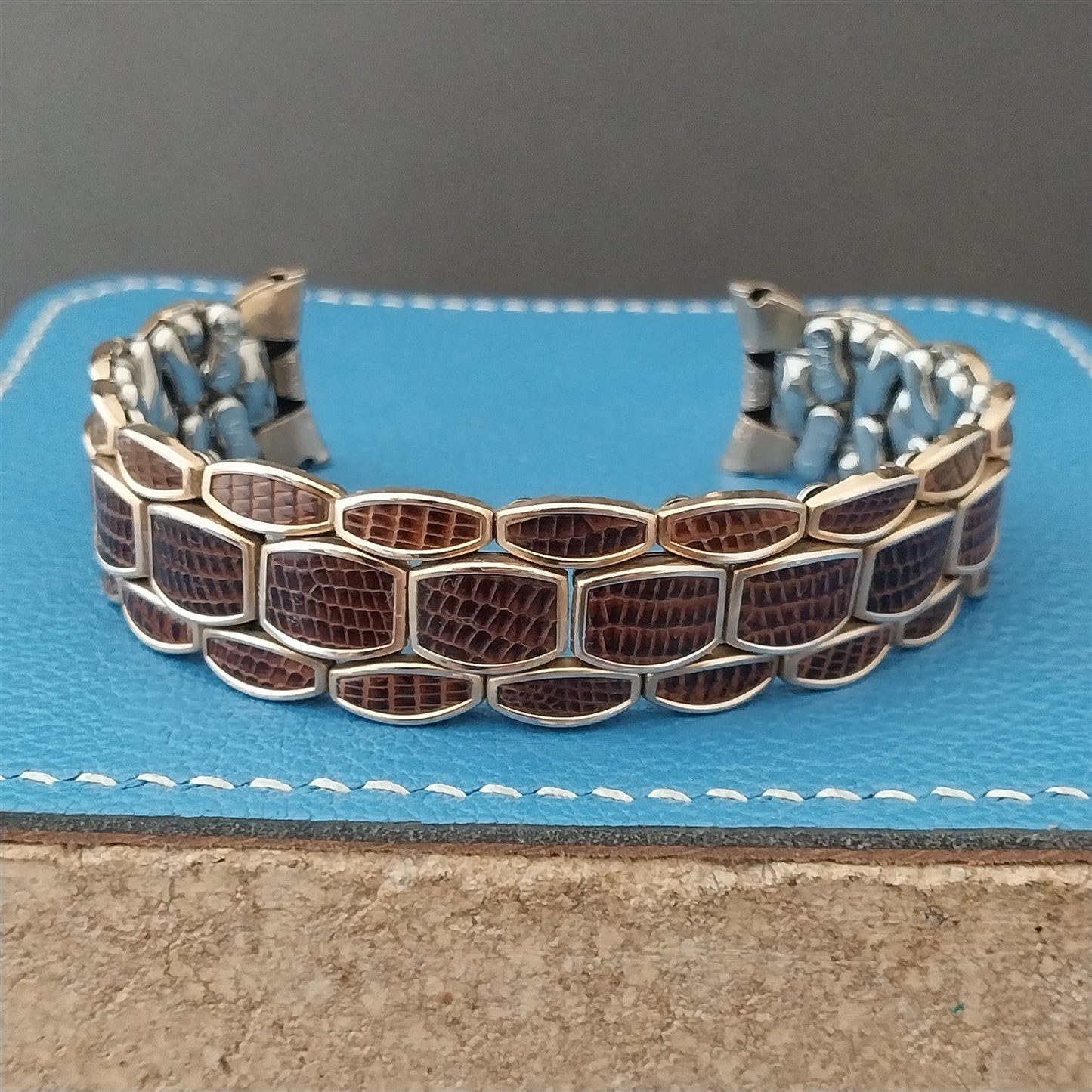 Vintage Apex 12kt Gold-Fill & Brown Lizard 1950s Unused Watch Band