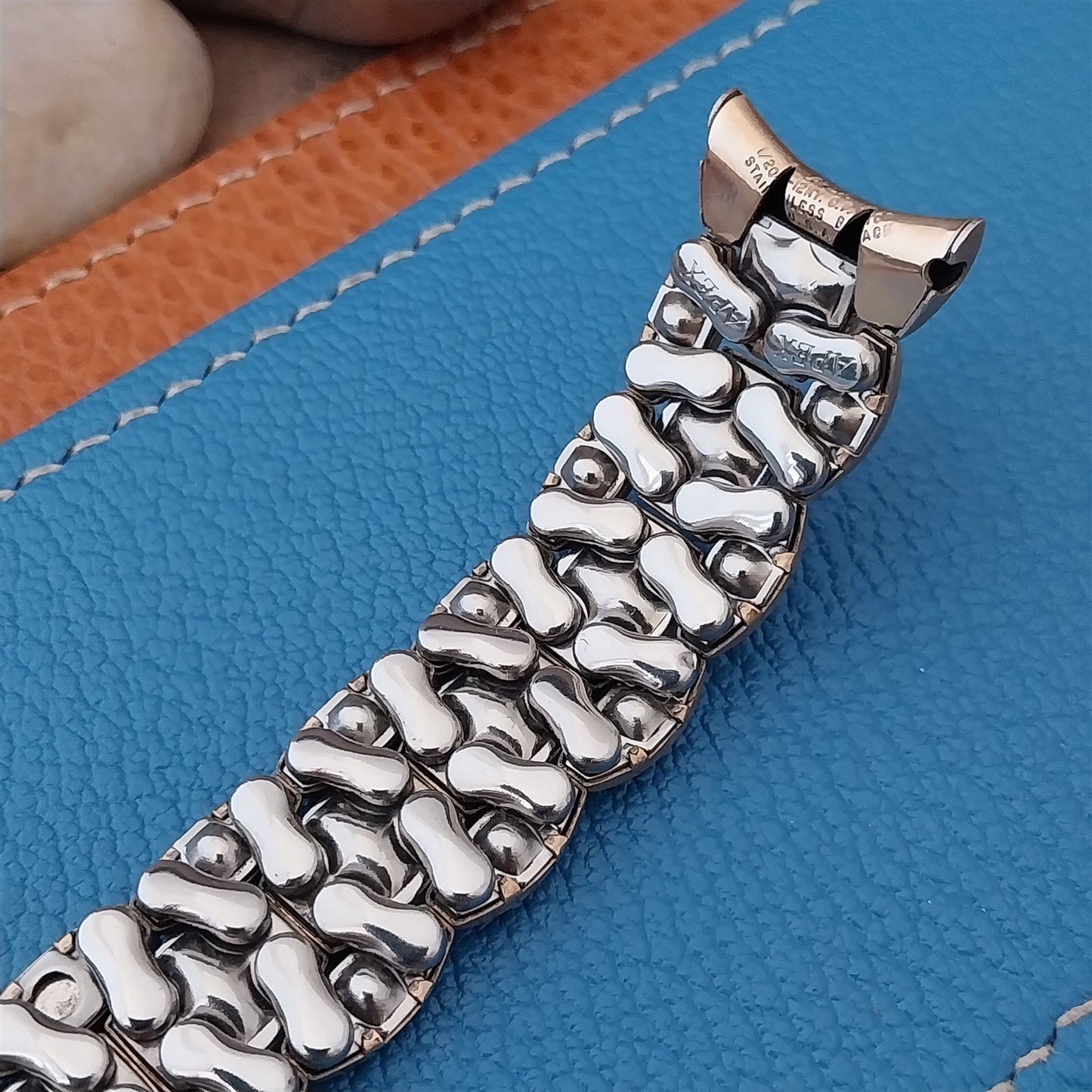 Vintage Apex 12kt Gold-Fill & Brown Lizard 1950s Unused Watch Band