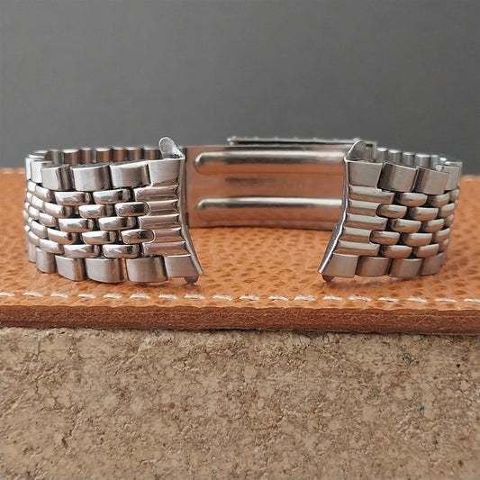 Vintage 18mm Stainless Steel Beads of Rice nos Classic 1960s Watch Band