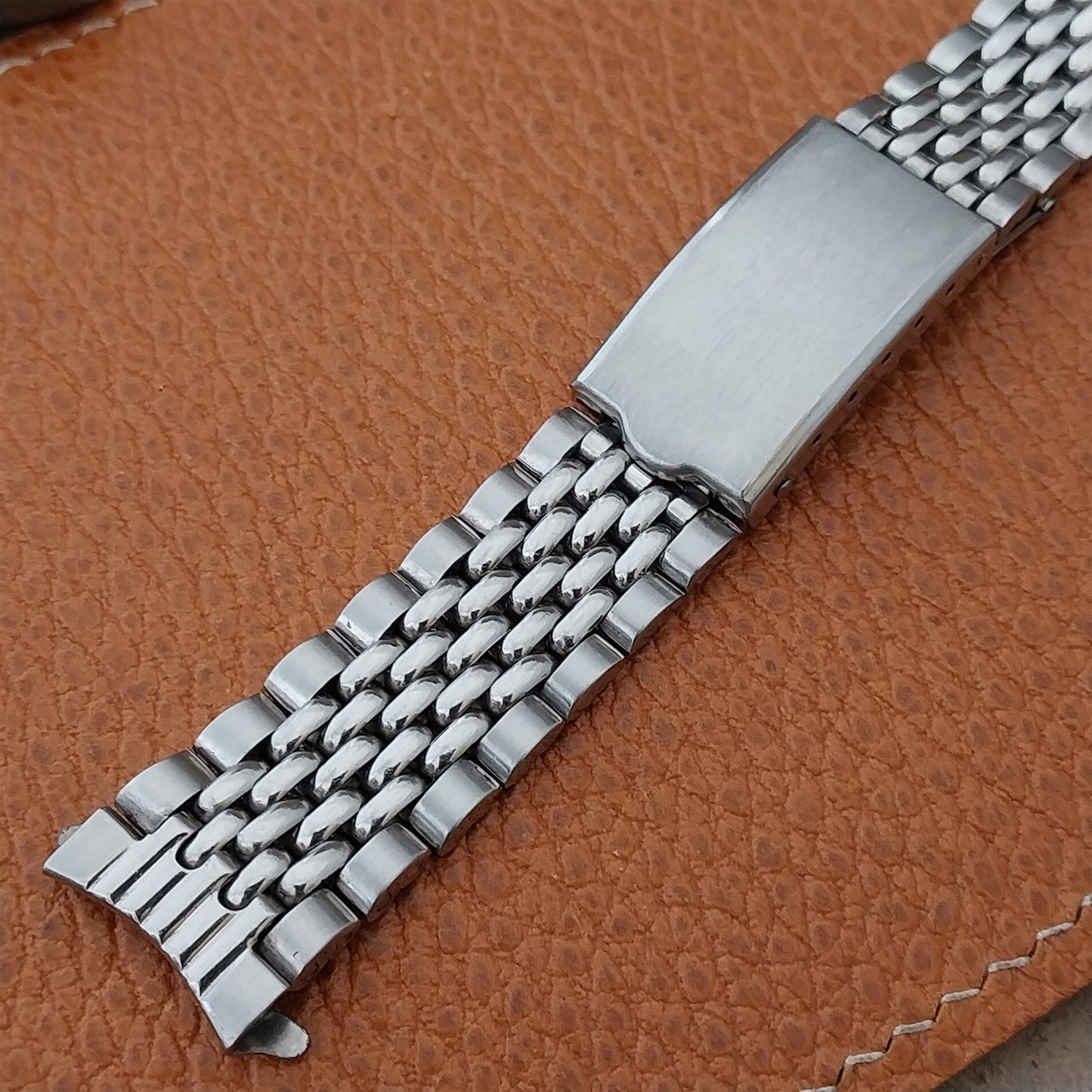 Vintage 18mm Stainless Steel Beads of Rice nos Classic 1960s Watch Band