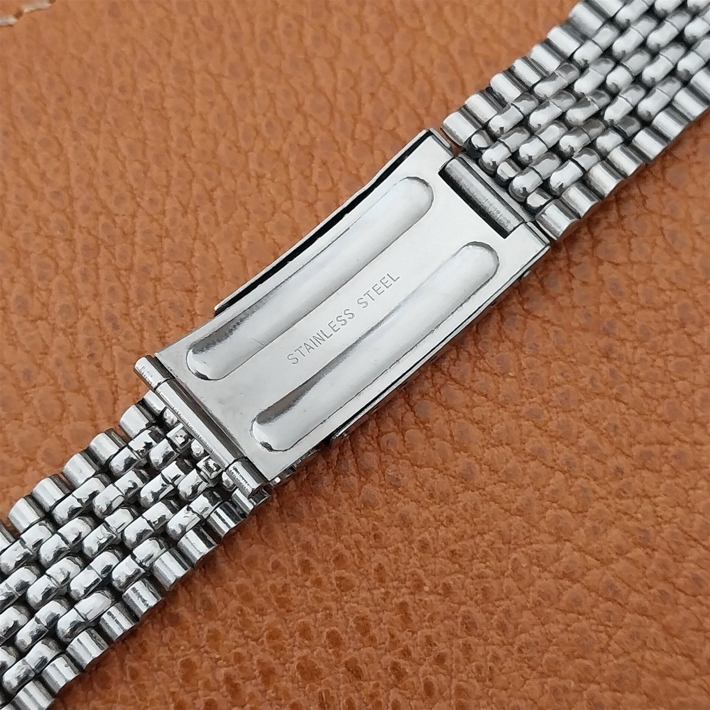 Vintage 18mm Stainless Steel Beads of Rice nos Classic 1960s Watch Band