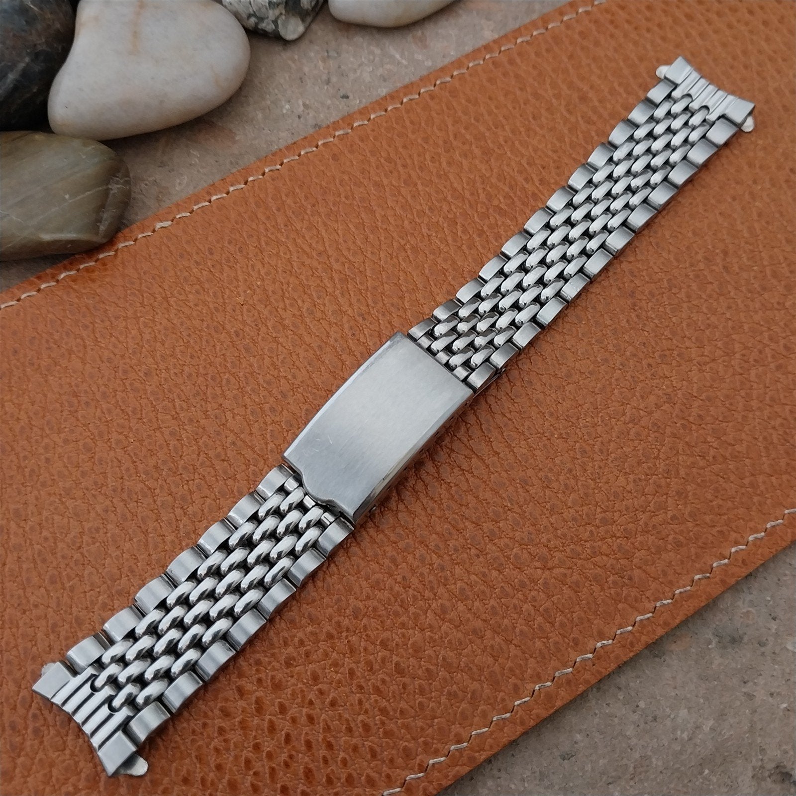 Vintage 18mm Stainless Steel Beads of Rice nos Classic 1960s Watch Band