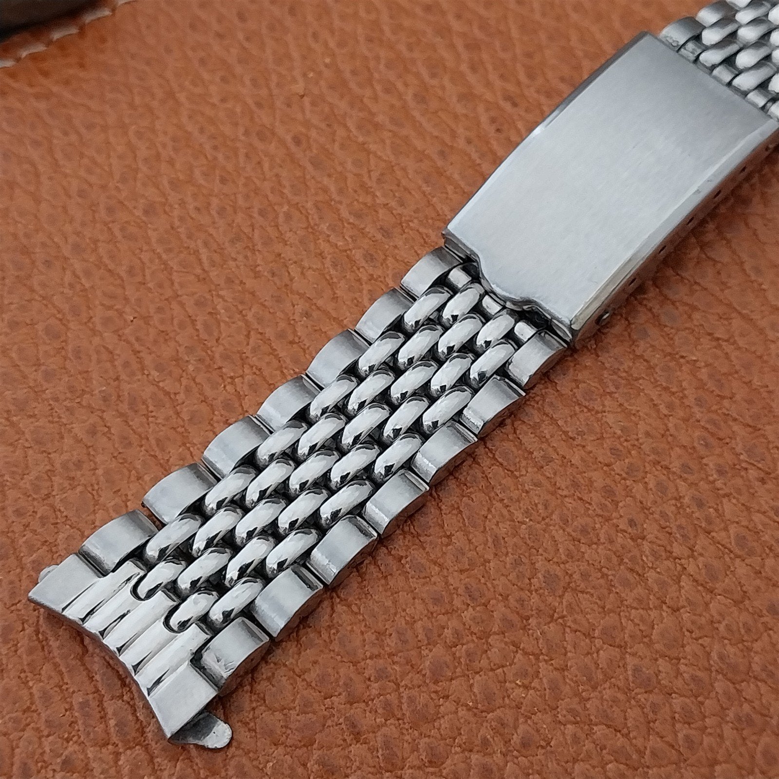 Vintage 18mm Stainless Steel Beads of Rice nos Classic 1960s Watch Band