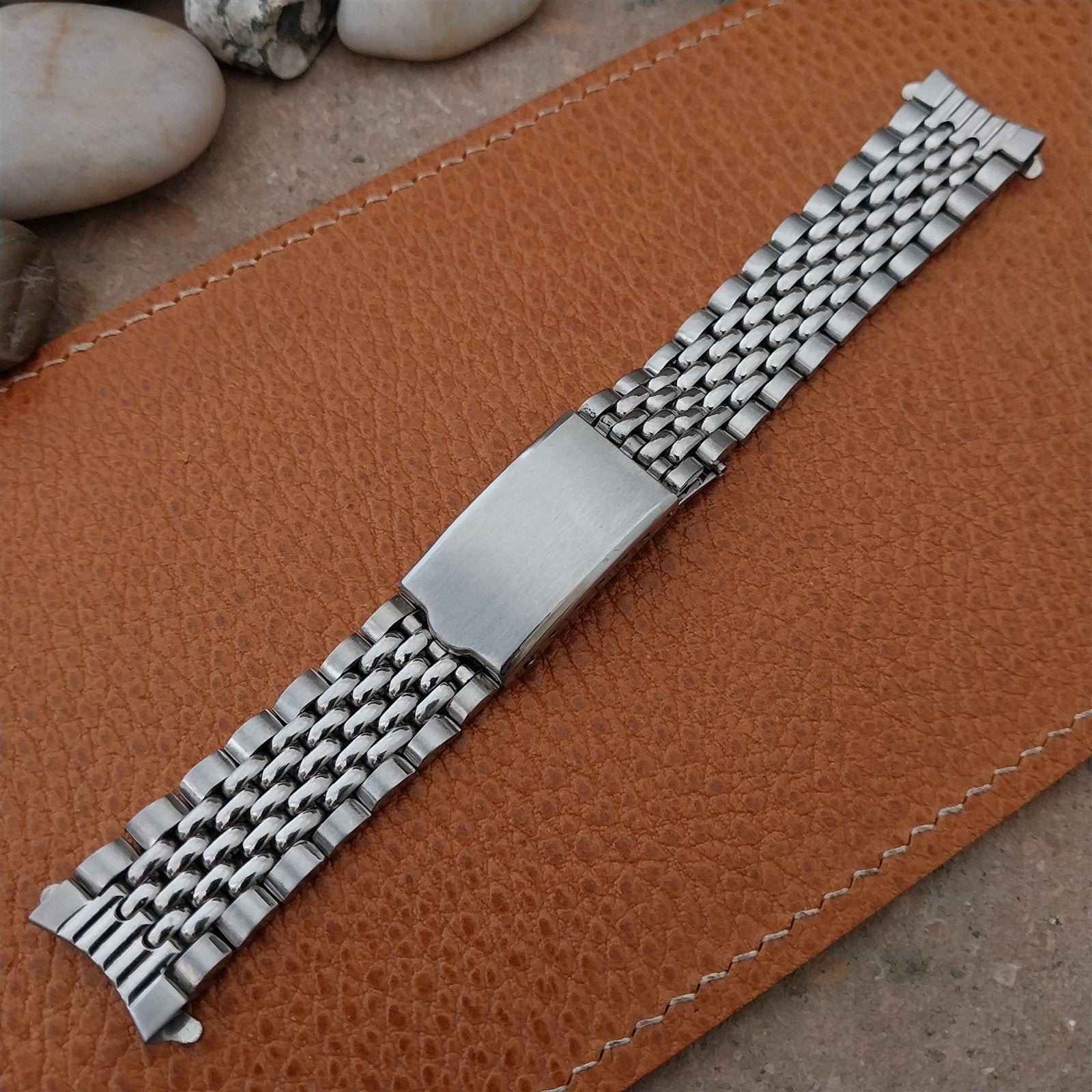 Vintage 18mm Stainless Steel Beads of Rice nos Classic 1960s Watch Band