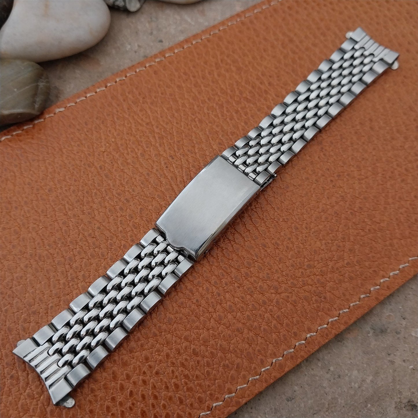 Vintage 18mm Stainless Steel Beads of Rice nos Classic 1960s Watch Band