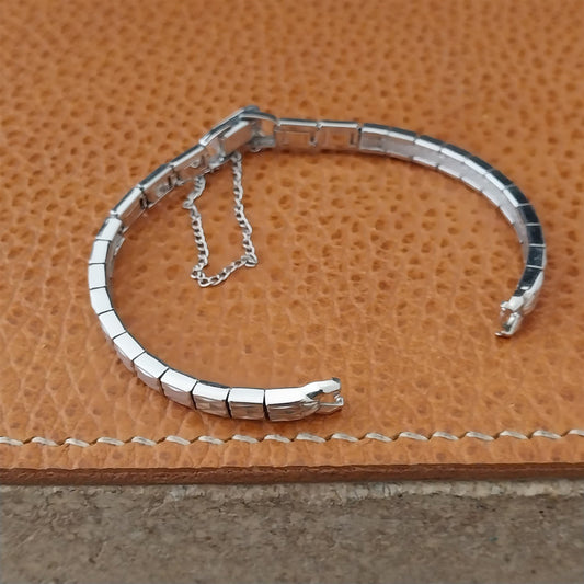 Vintage 60s Ladies White Gold-Fill Speidel Harlequin Unused Cocktail Watch Band