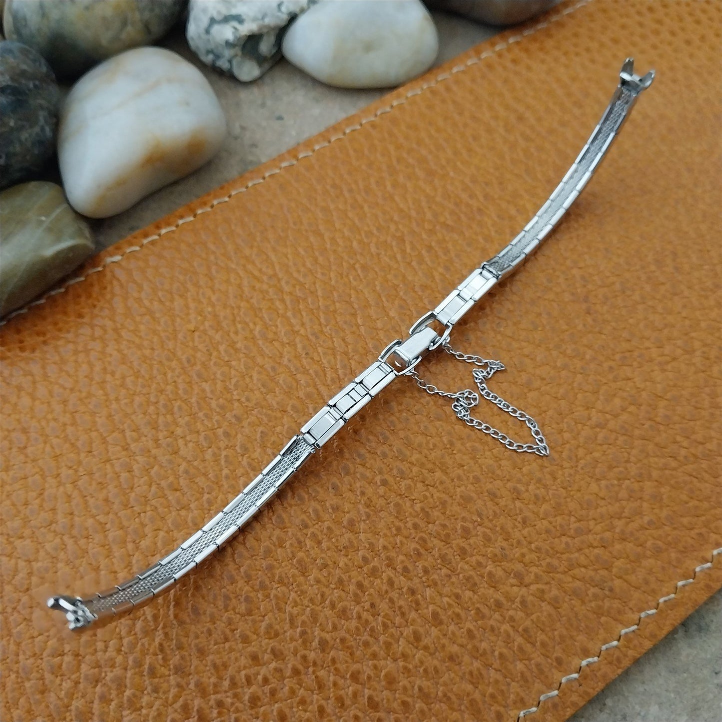 Vintage 60s Ladies White Gold-Fill Speidel Harlequin Unused Cocktail Watch Band