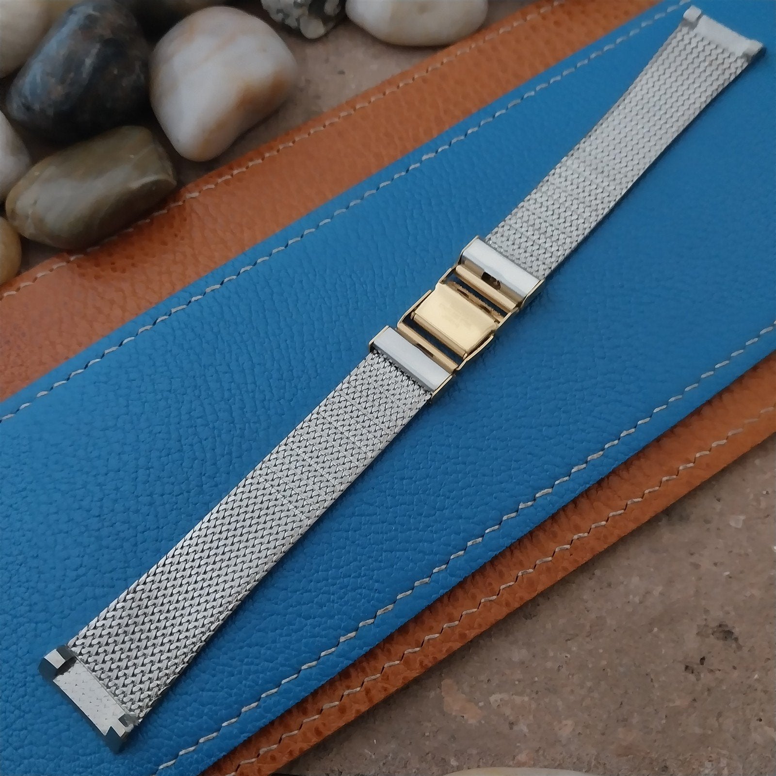 Vintage Seiko Japan 12mm Single Lug Mens Classic Yellow GoldTone Mesh Watch Band