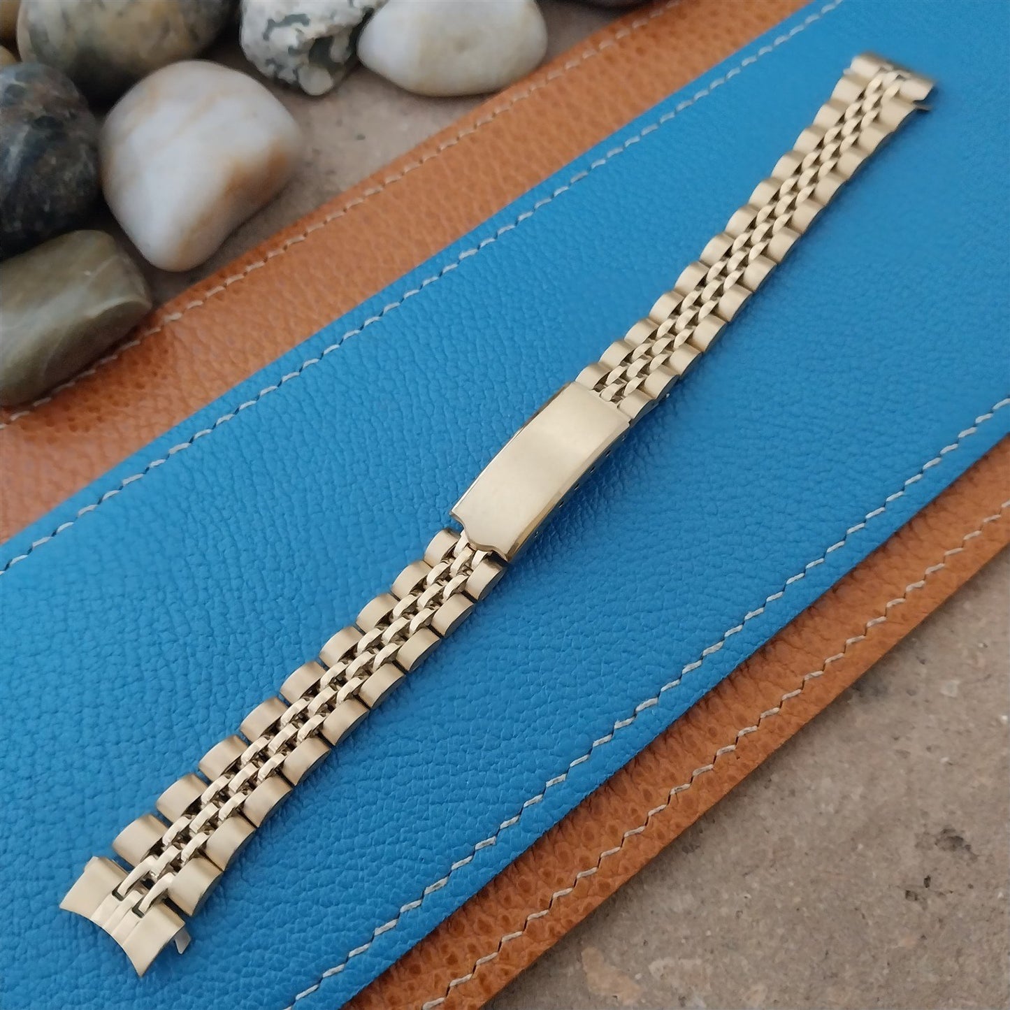 13mm Speidel Hirsch Gold-Tone Jubilee Link Unused Womens Vintage Watch Band