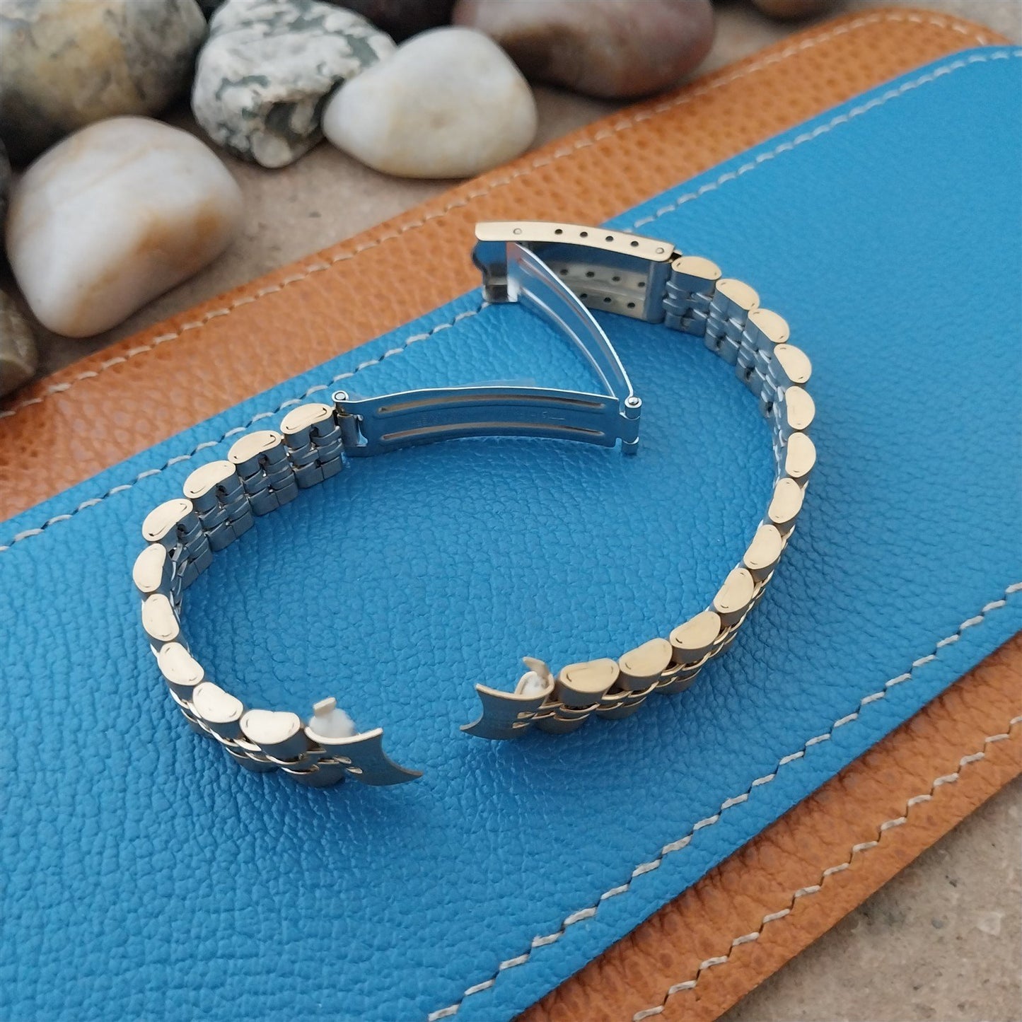 13mm Speidel Hirsch Gold-Tone Jubilee Link Unused Womens Vintage Watch Band