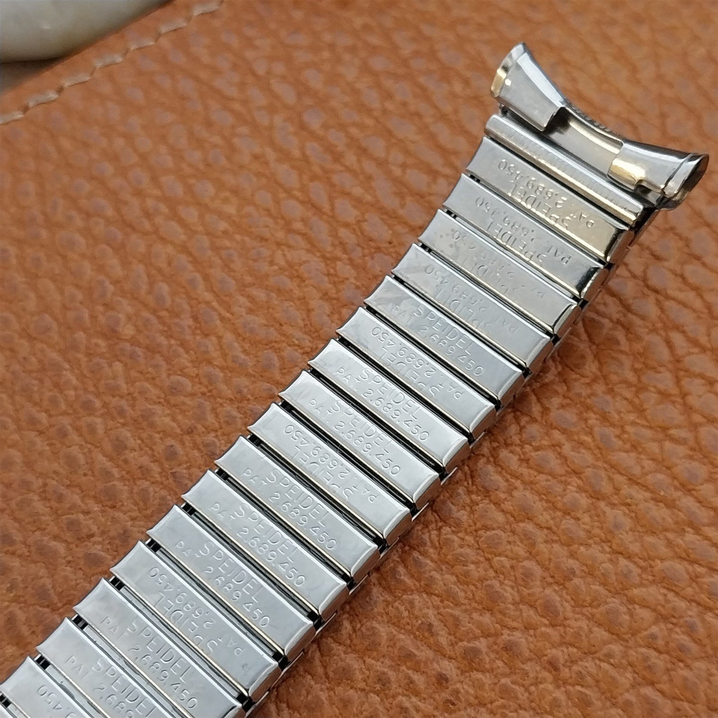Vintage 19mm 18mm 1968 Long Stainless Steel Rice Beads Speidel Unused Watch Band