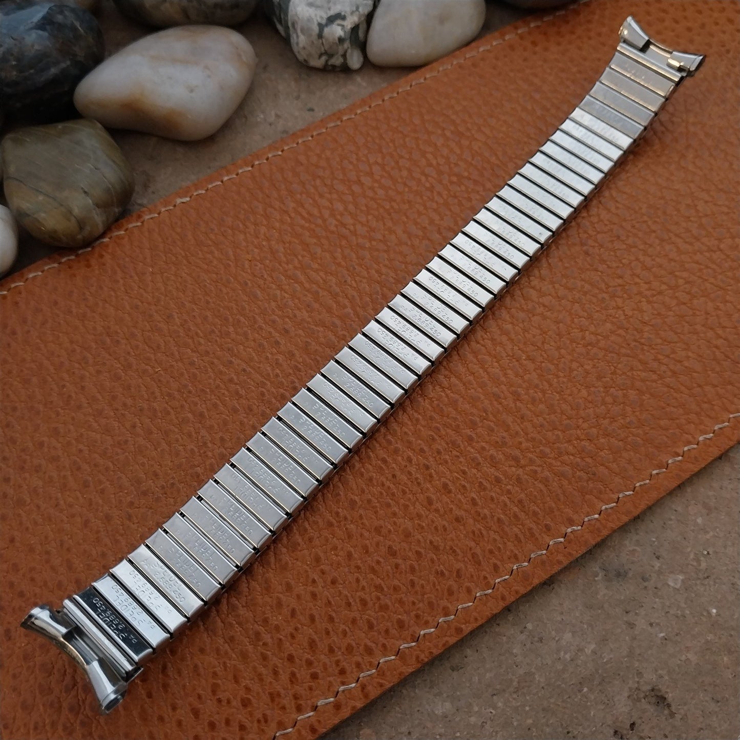 Vintage 19mm 18mm 1968 Long Stainless Steel Rice Beads Speidel Unused Watch Band