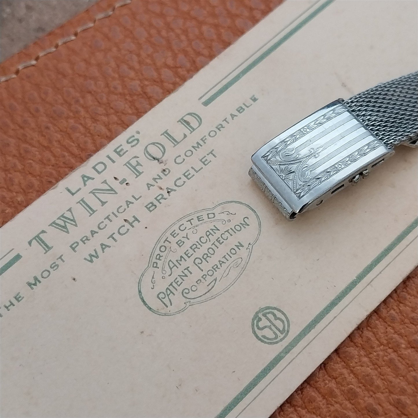 1920s Chromium Plated Mesh Ladies Speidel Brothers Unused Classic Watch Bracelet