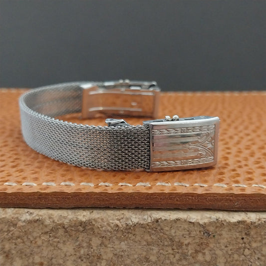 1920s Chromium Plated Mesh Ladies Speidel Brothers Unused Classic Watch Bracelet