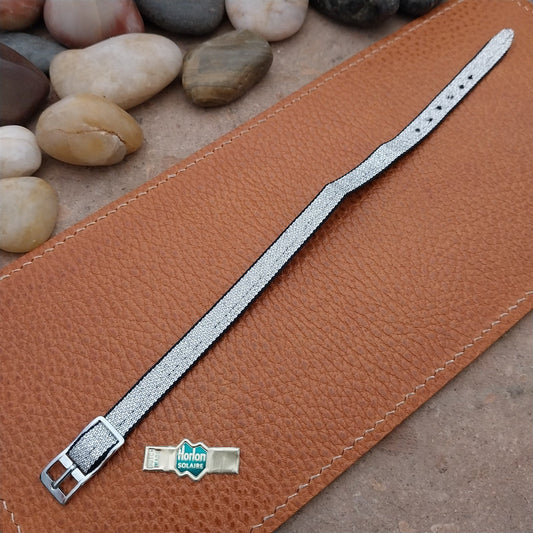 Vintage 8mm Silver Metallic Horlon Solaire Ladies Single Pass Watch Strap