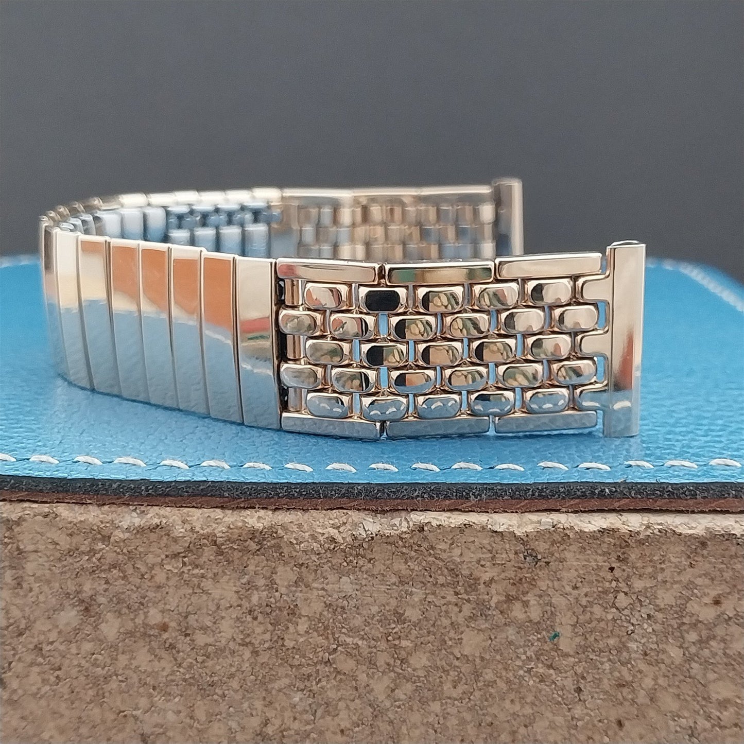 1950s 12k Gold-Filled Gemex Rice Beads nos Expansion Vintage Watch Band