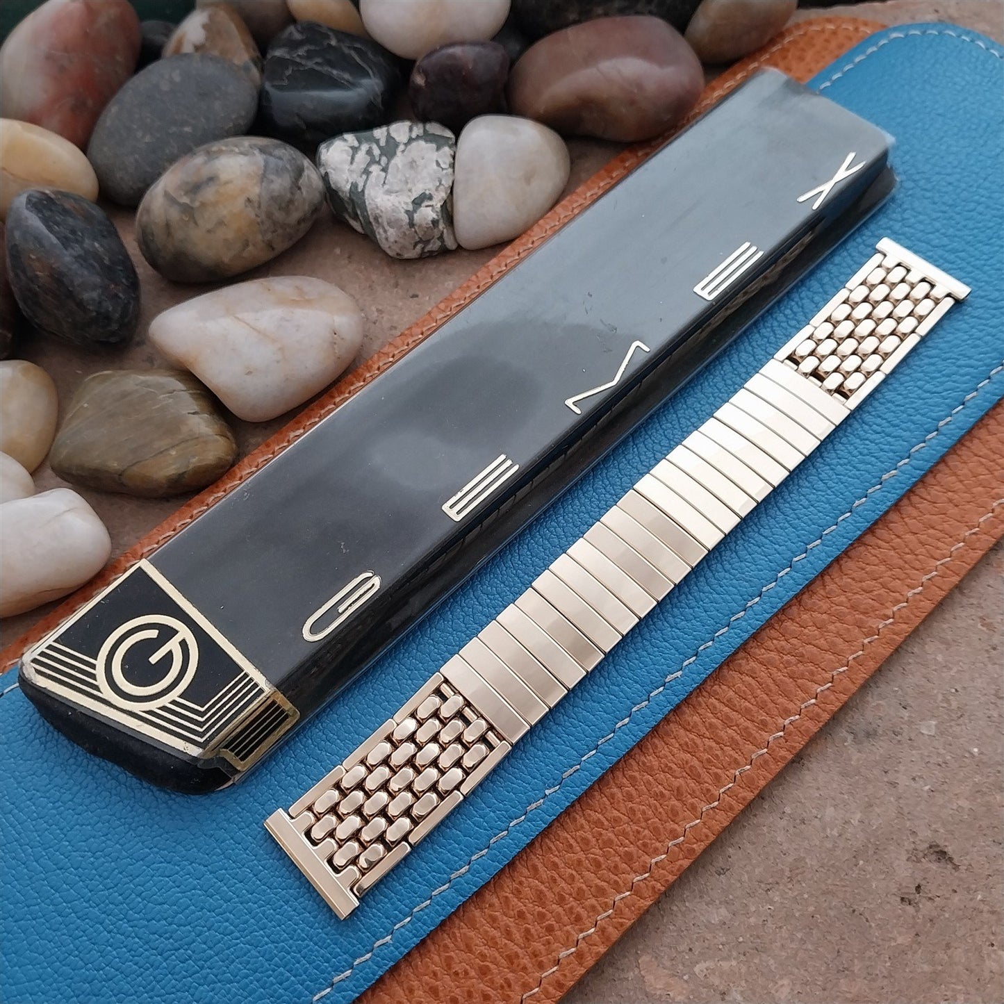 1950s 12k Gold-Filled Gemex Rice Beads nos Expansion Vintage Watch Band