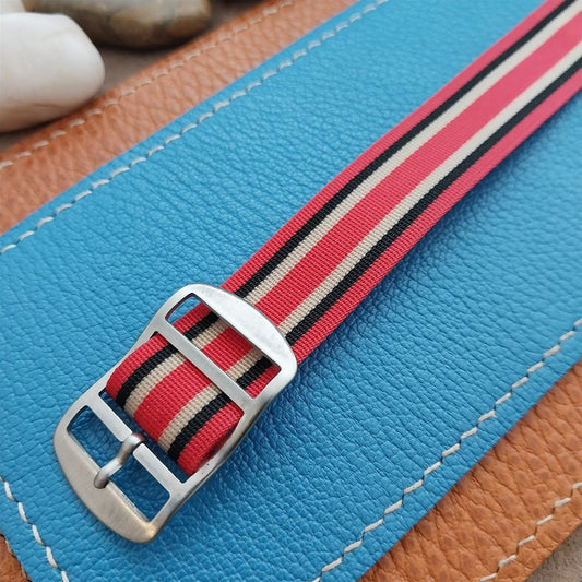 Vintage 18mm Striped Perlon Unused Classic Single Pass 1960s Unused Watch Band