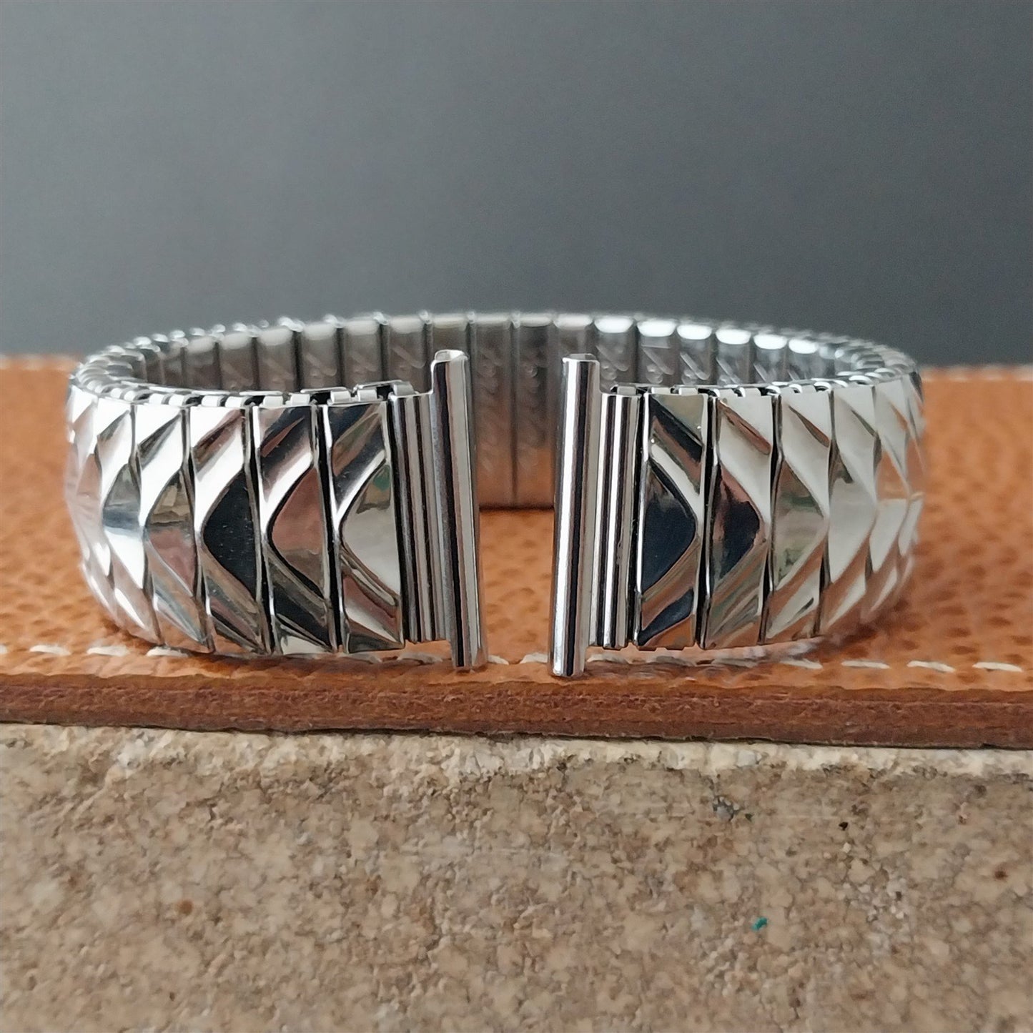 1950s Forstner 16mm 18mm 19mm nos Stainless Steel Classic Expansion Watch Band