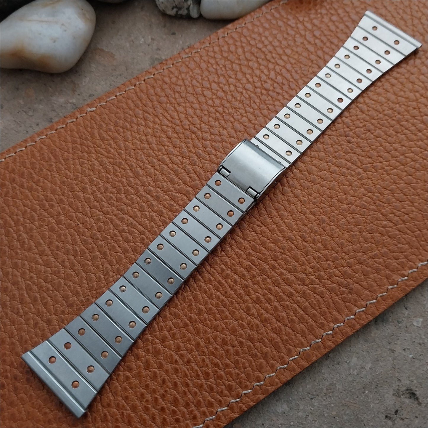 23mm 22mm Stainless Steel & Gold-Tone JB Champion 1970s Vintage Watch Band