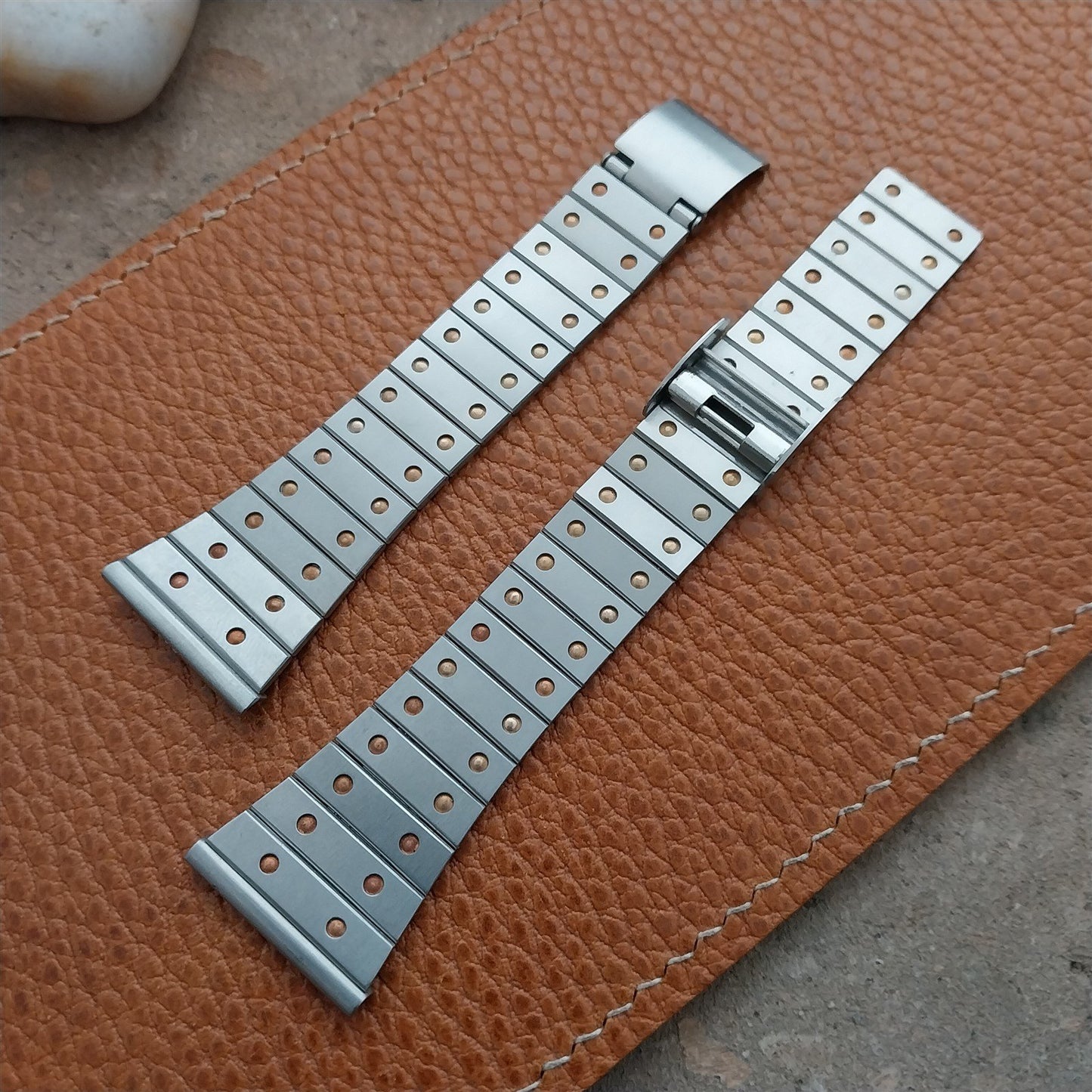 23mm 22mm Stainless Steel & Gold-Tone JB Champion 1970s Vintage Watch Band
