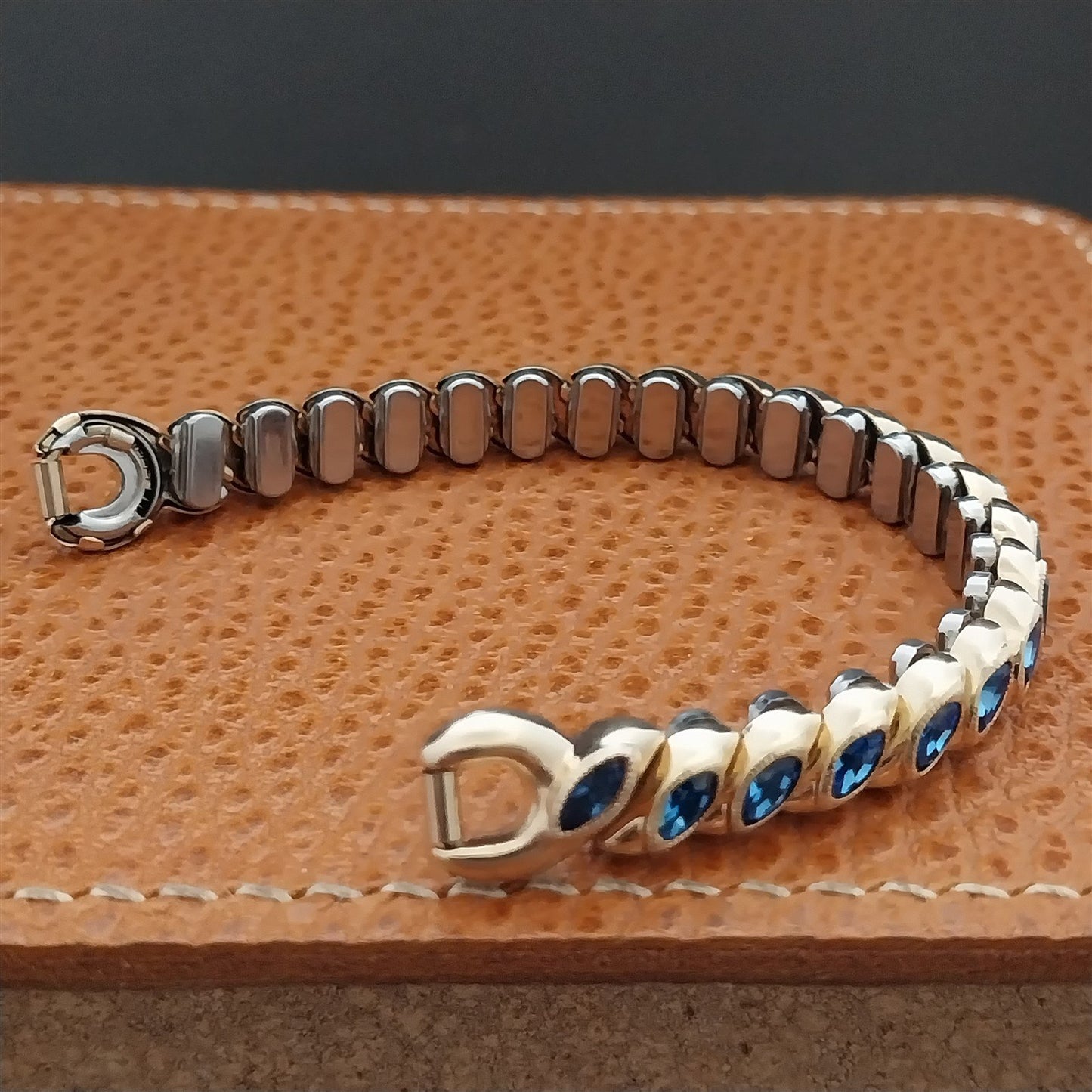 Ladies Bretton Gold-Filled Rhinestone Art Deco 1940s Vintage Cocktail Watch Band