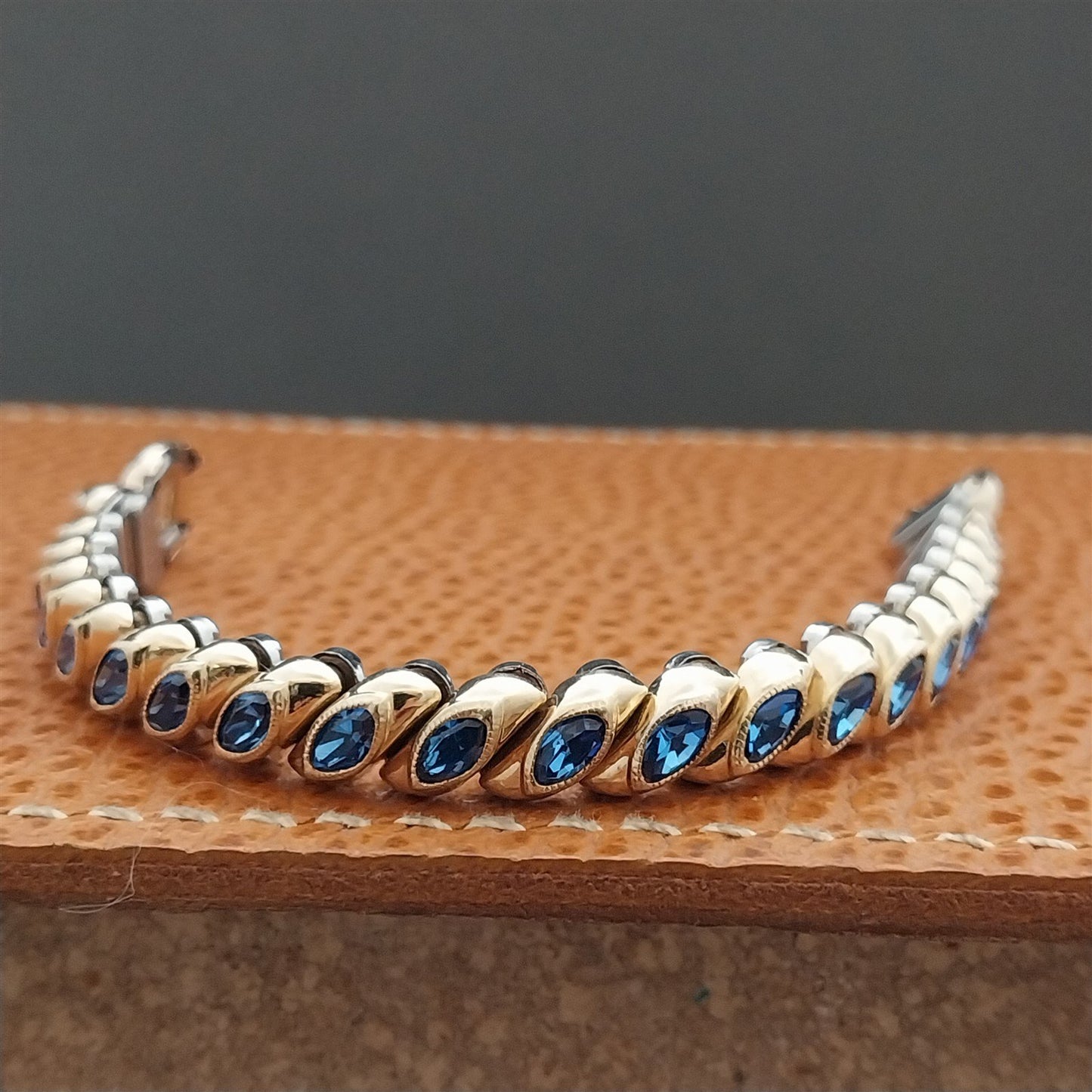 Ladies Bretton Gold-Filled Rhinestone Art Deco 1940s Vintage Cocktail Watch Band