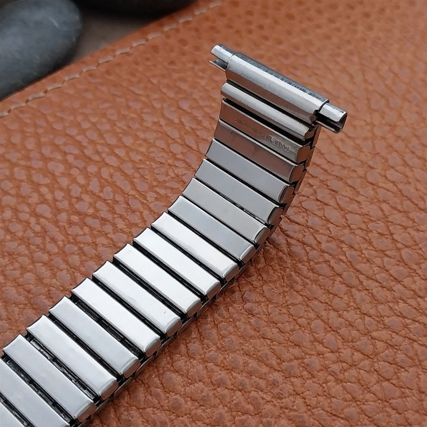 Vintage 16mm 18mm 20mm Stainless Steel & Black Classic Stretch Unused Watch Band