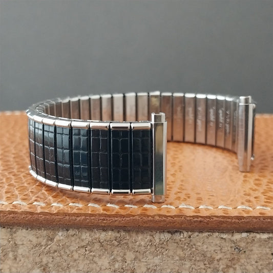 19mm 18mm 16mm Speidel Black & Stainless Steel Romunda Unused Vintage Watch Band