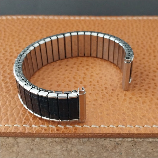 19mm 18mm 16mm Speidel Black & Stainless Steel Romunda Unused Vintage Watch Band