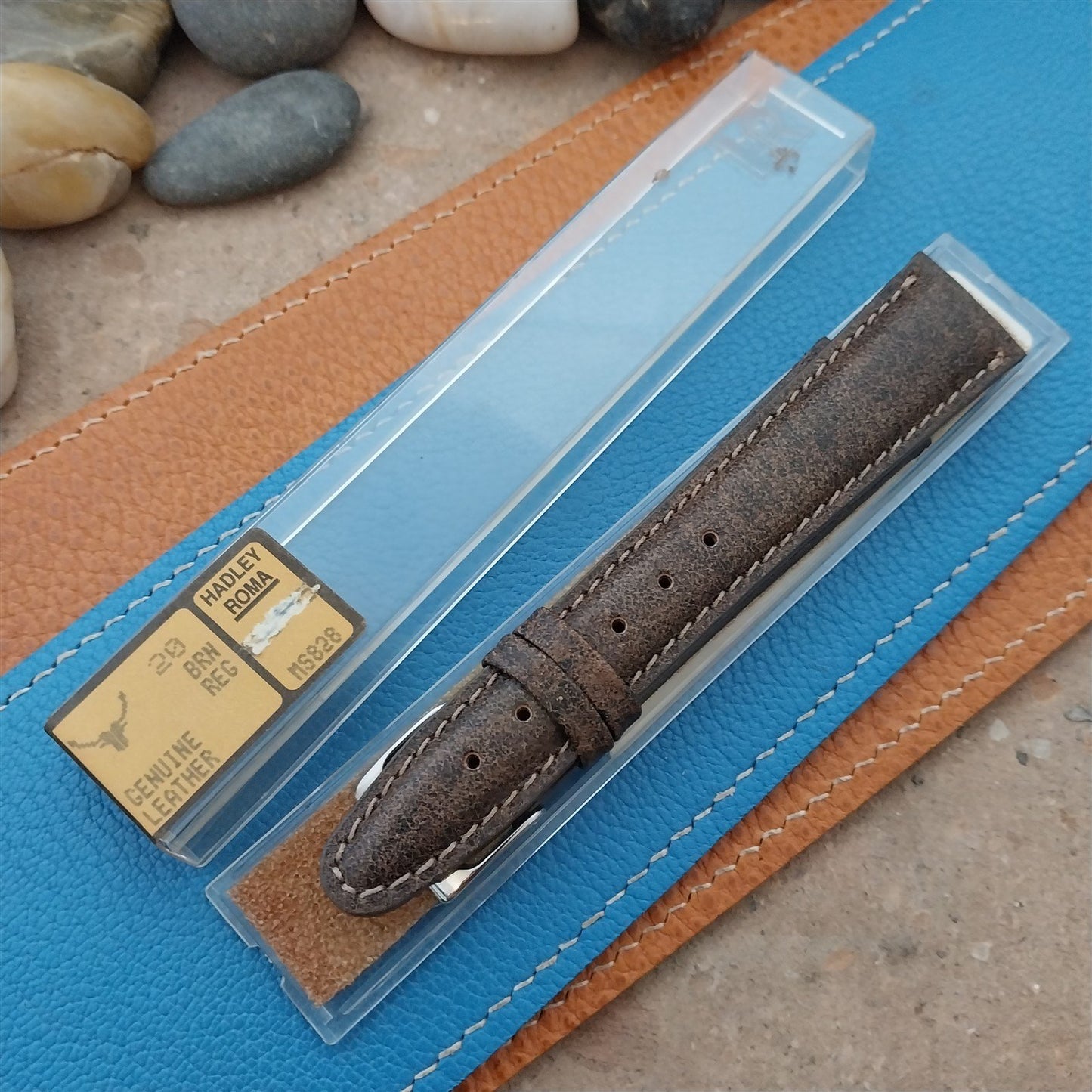 20mm Hadley Roma Rustic Brown Leather Unused Tapered 20/16 Watch Strap