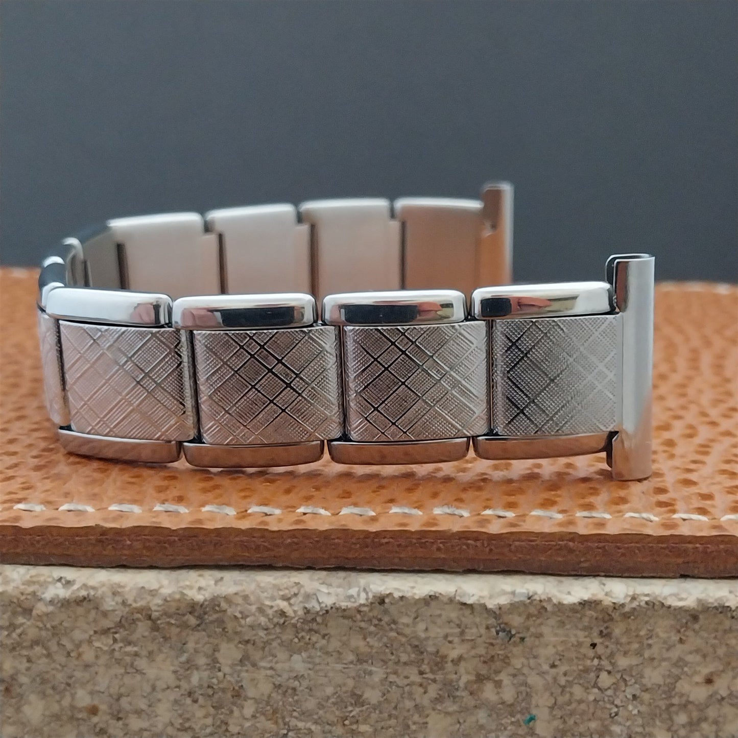 Vintage 20mm 19mm Kiefer Cadman Stainless Steel Classic Stretch NOS Watch Band