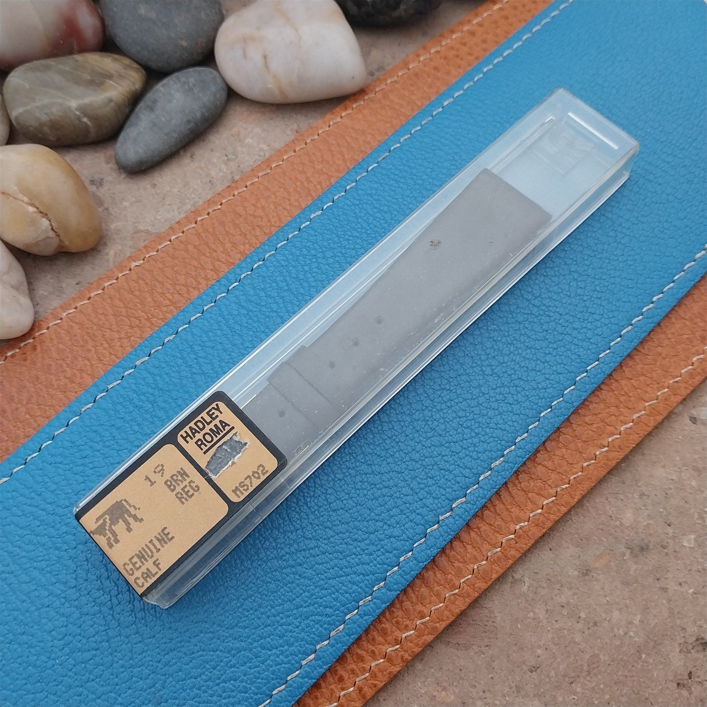 19mm Hadley Roma Brown Unpadded Calfskin Classic Tapered 19/14mm Watch Strap