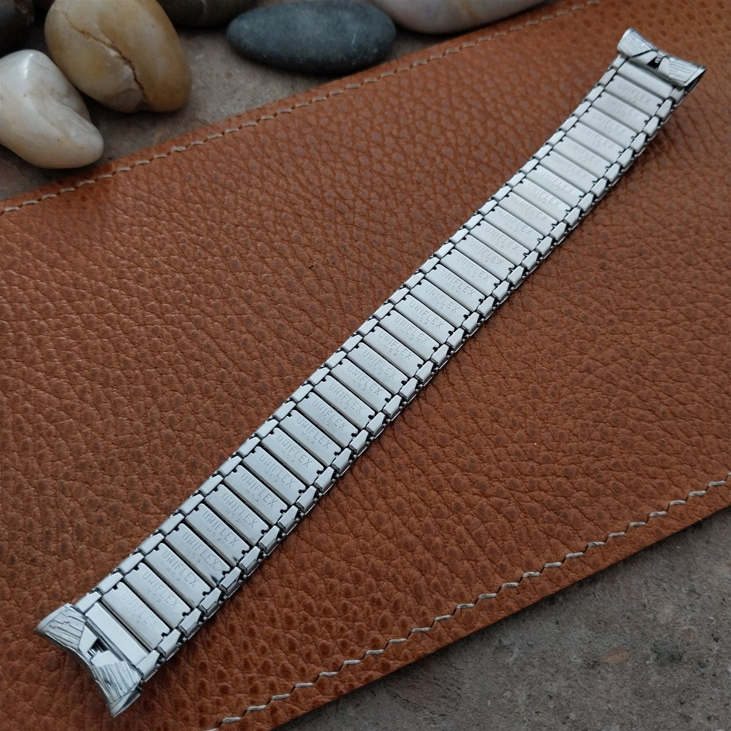 17.2mm 1960s Vintage Stainless Steel Uniflex Slim Expansion Unused Watch Band