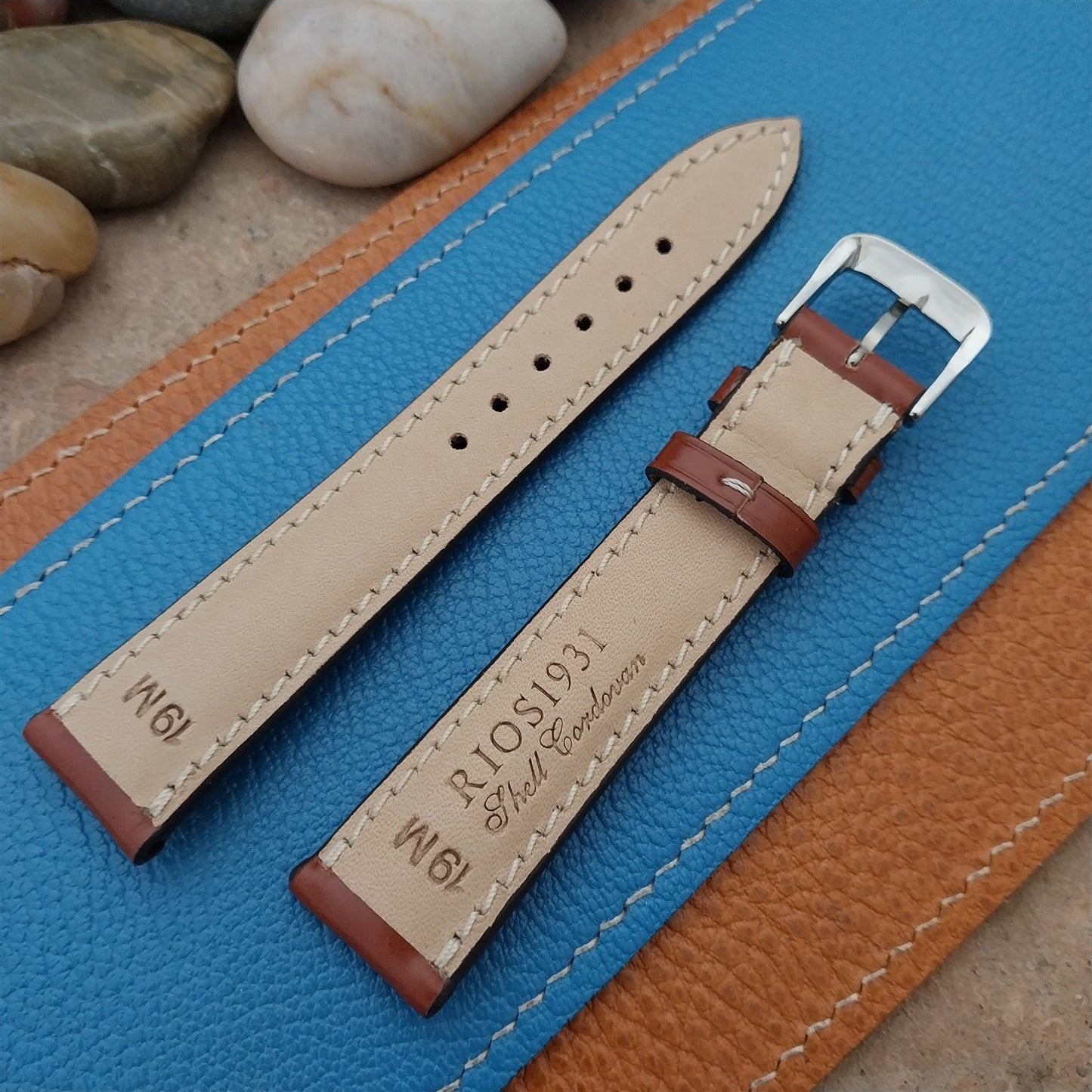 19mm Rios New York Shell Cordovan Leather Tapered 19/16 Watch Band