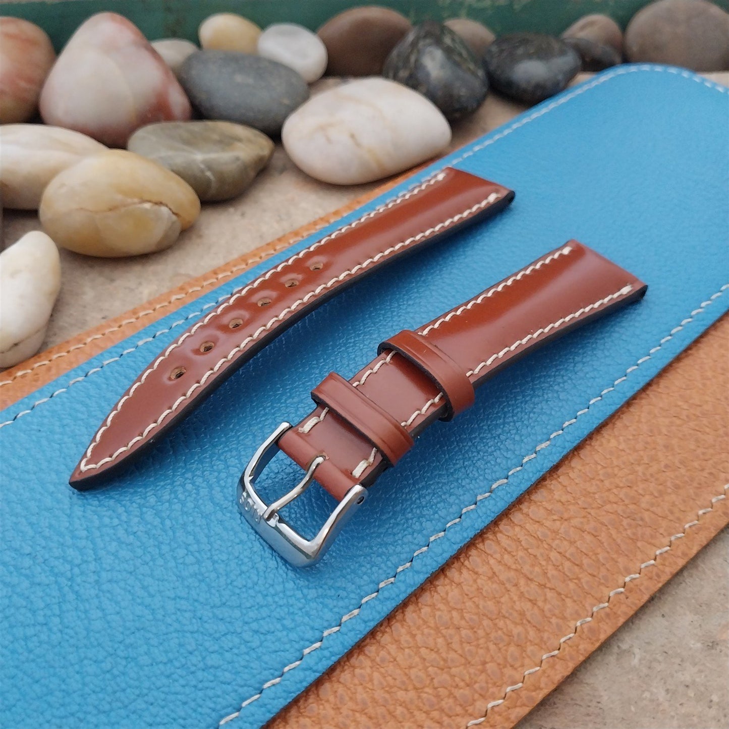 19mm Rios New York Shell Cordovan Leather Tapered 19/16 Watch Band
