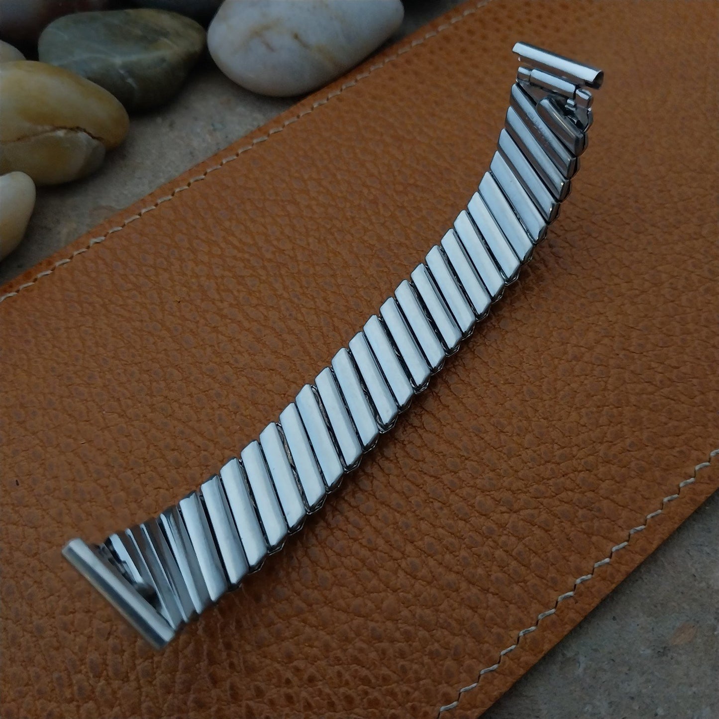 Vintage 5/8" Bulova White Gold-Filled Unused 1950s Classic Stretch Watch Band